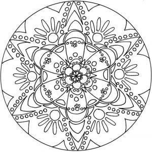 Mandala to color flowers vegetation to print 18